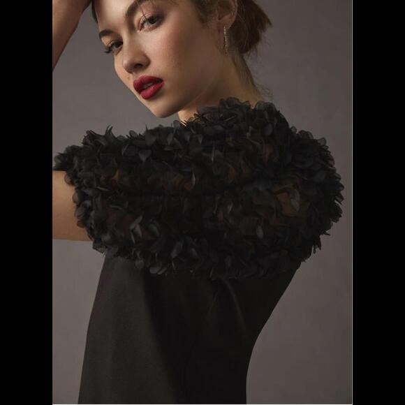 Anthropologie Flat White Ruffle Balloon Sleeve Top SZ S NWT - Picture 2 of 8